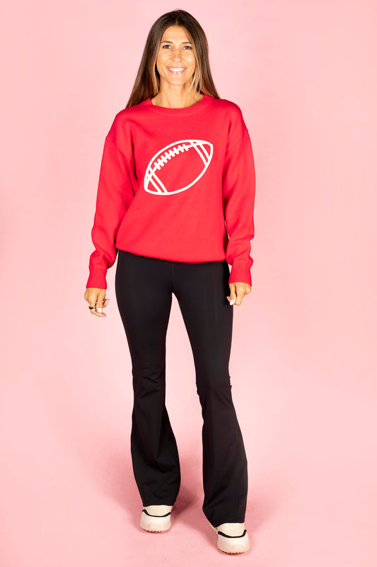 Scarlet Football Embroidered Sweater