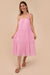 Hollie Pink Tiered Midi Dress