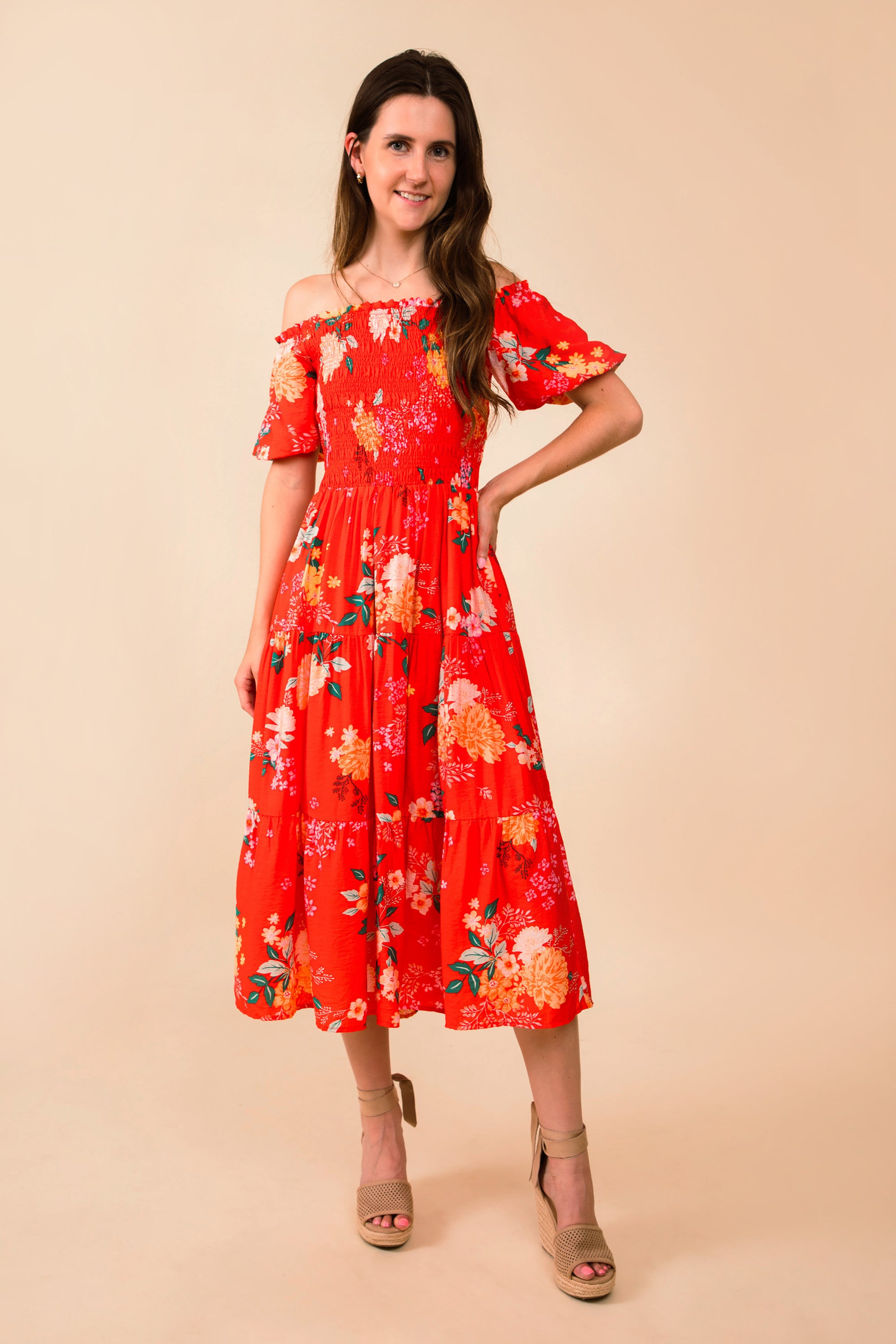 Cora Red Floral Dress - FINAL SALE