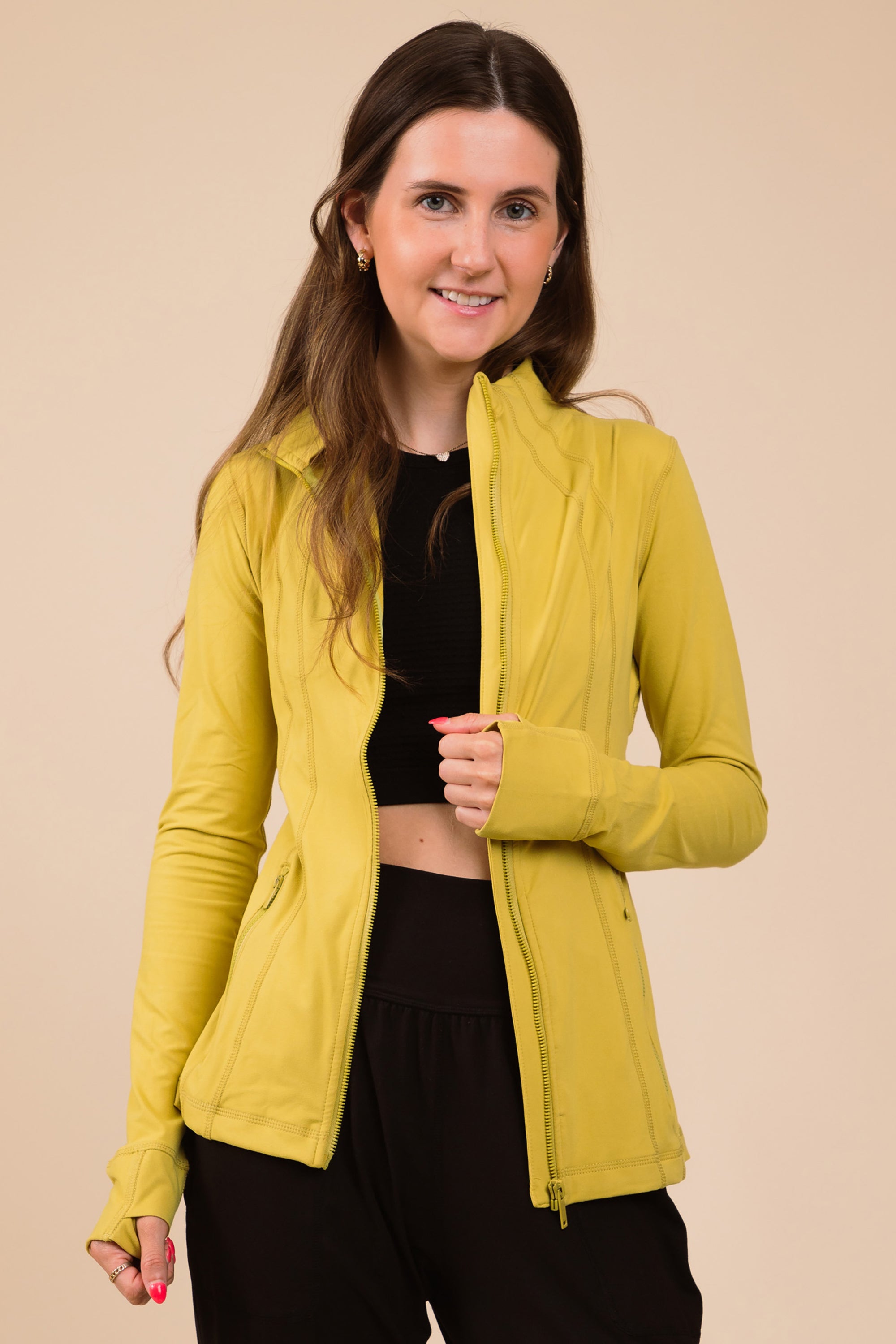 Addison Fitted Athletic Jacket - Yellow