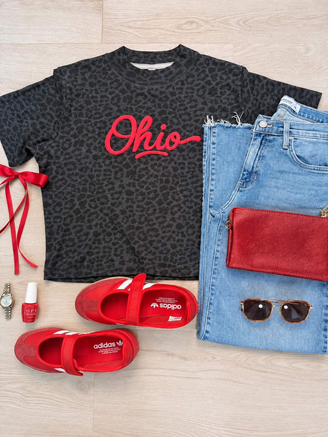 Leopard Script Ohio Tee