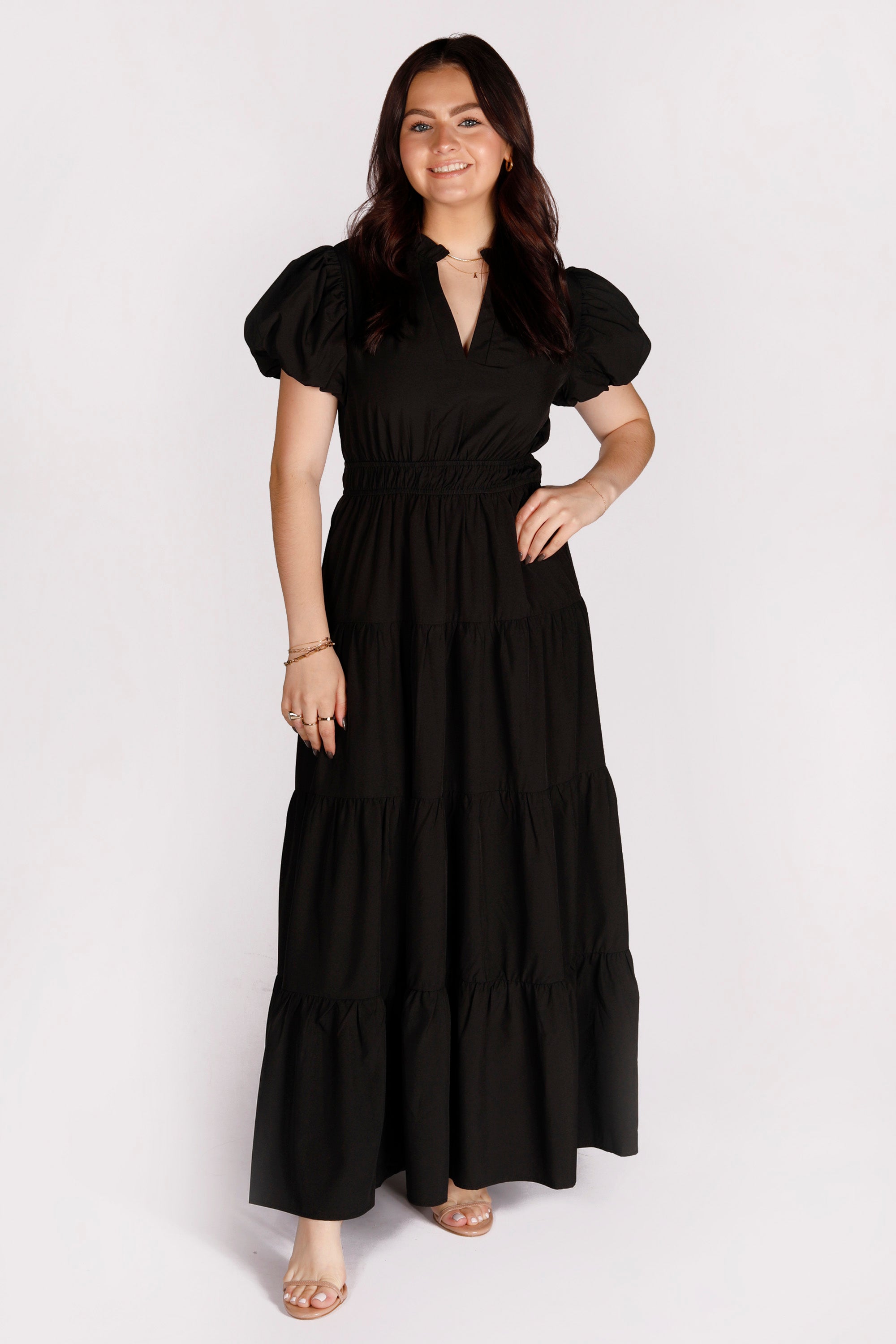 Black Tiered Maxi Dress