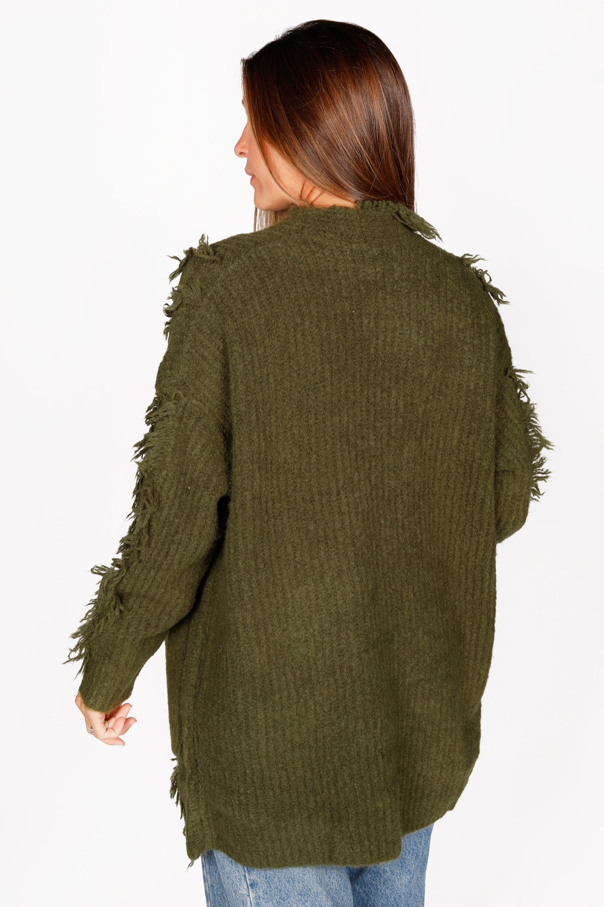 Green Shaggy Cardigan