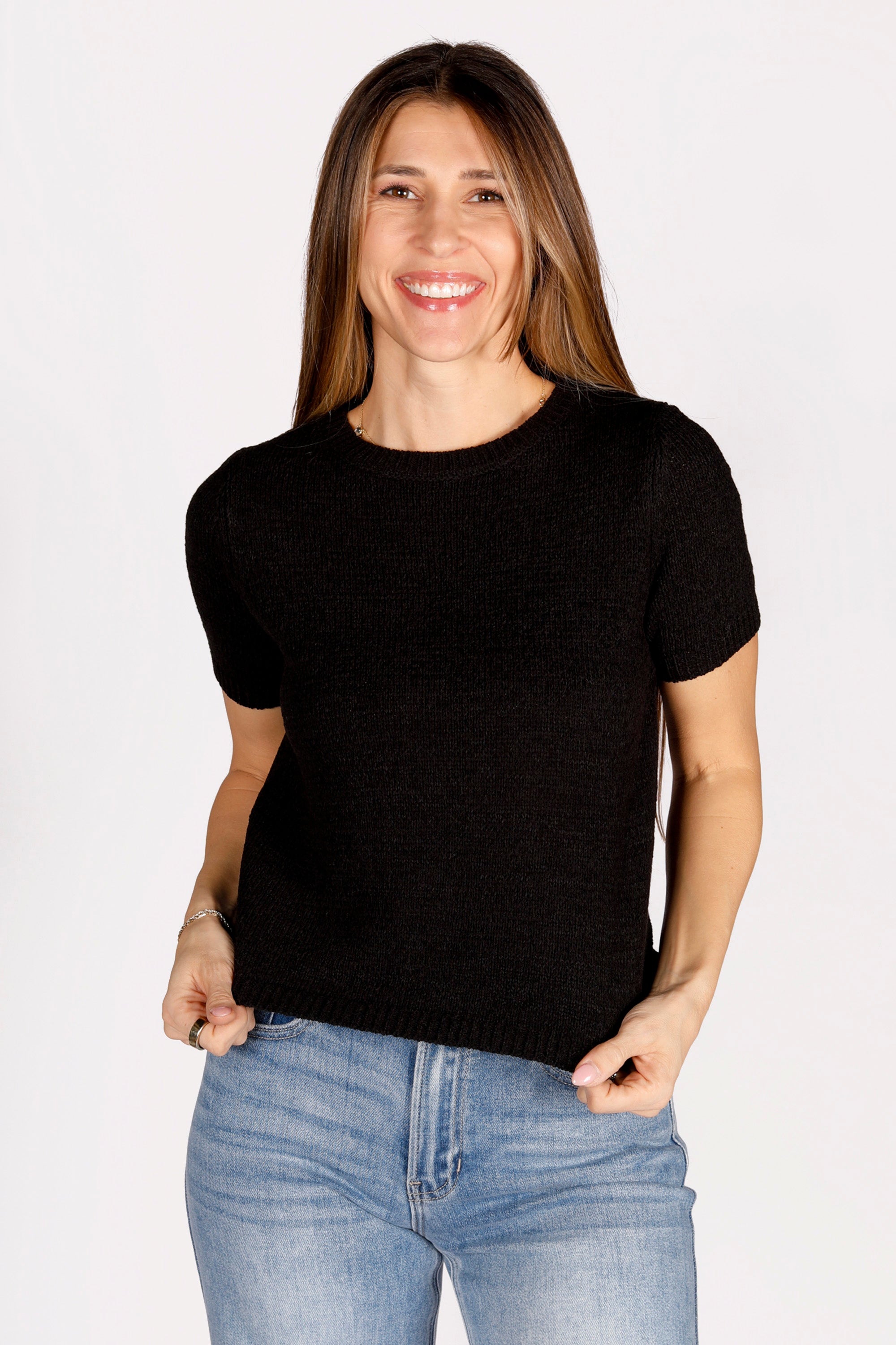 Tessa Black Knit Top