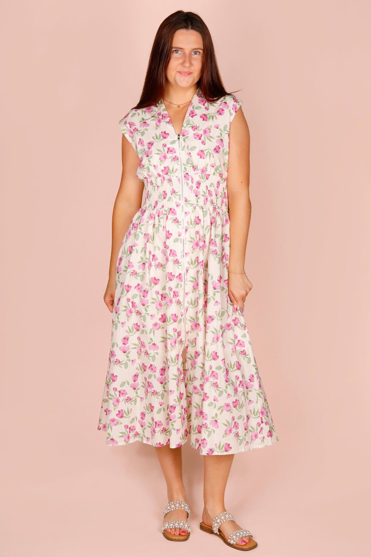 Claire Violet Pink Floral Dress