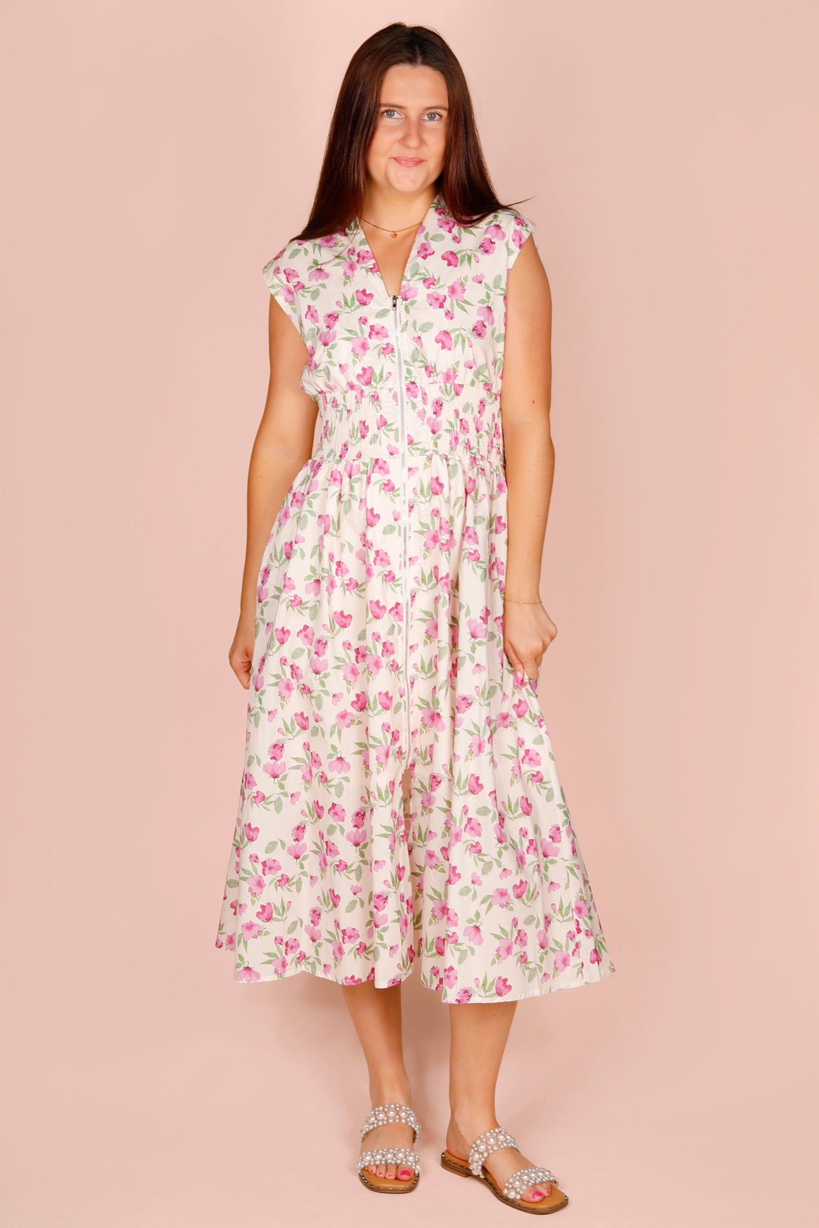 Claire Violet Pink Floral Dress