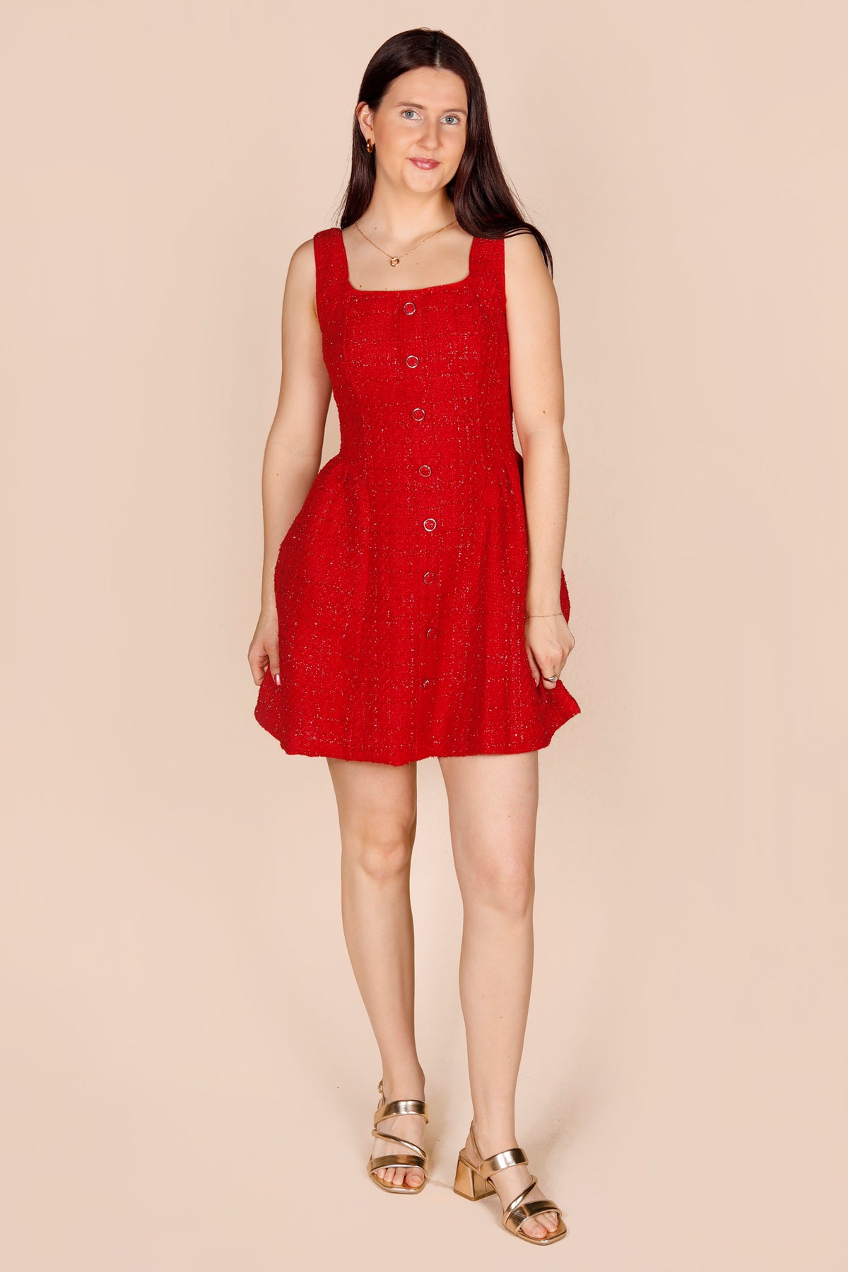 Sofie Red Tweed Mini Dress -FINAL SALE