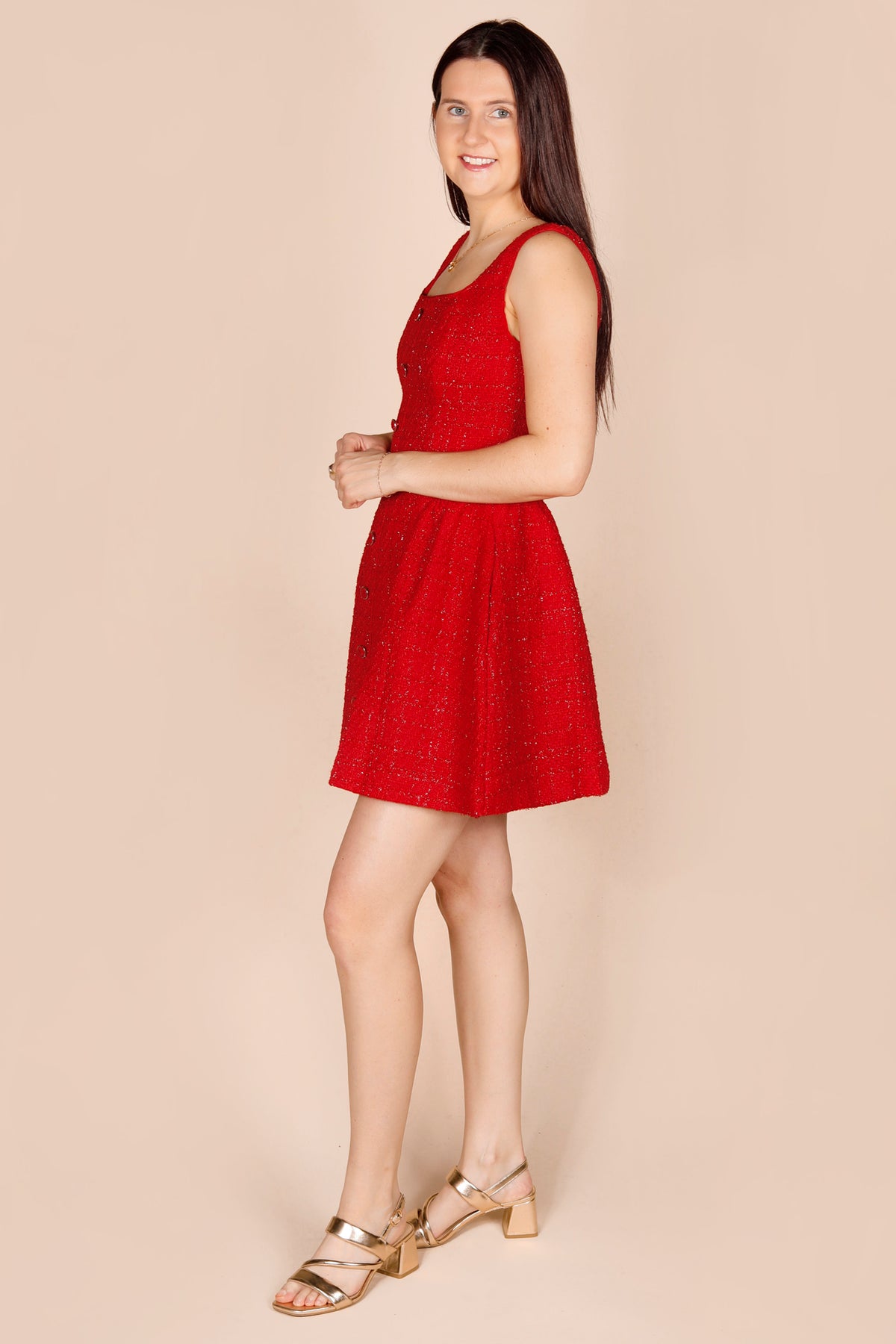 Sofie Red Tweed Mini Dress -FINAL SALE