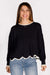 Navy Scalloped Hem Sweater