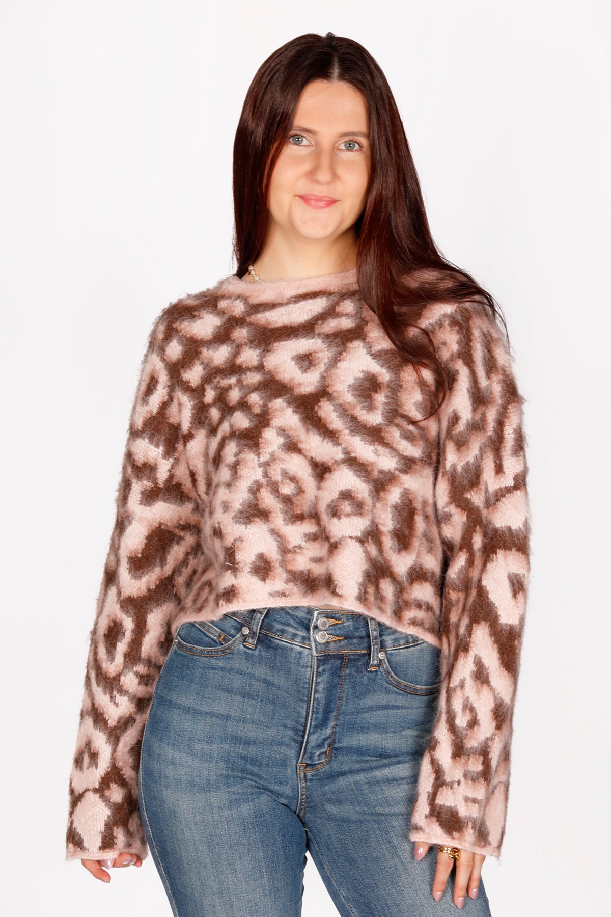 Cora Pink Leopard Sweater