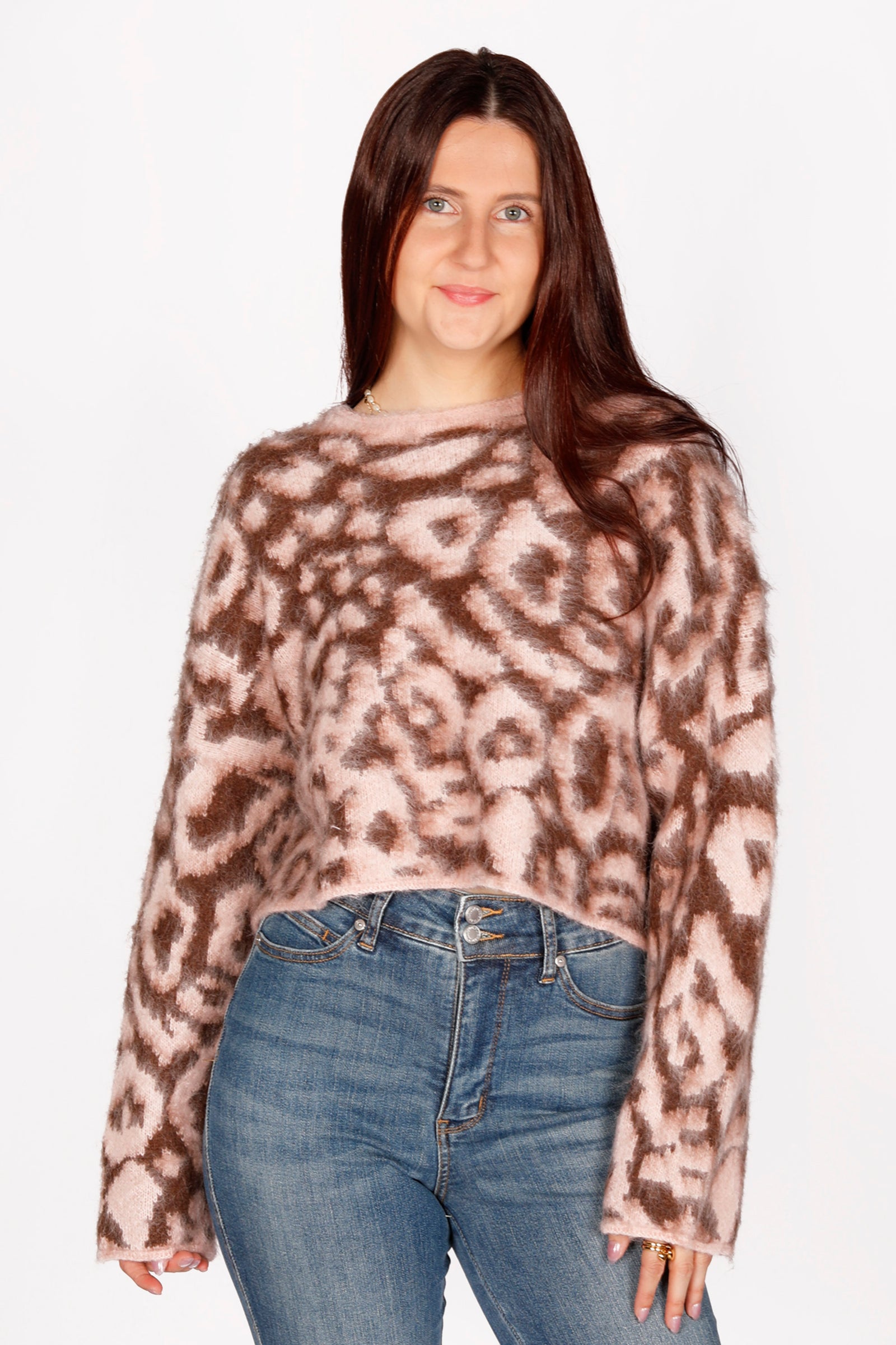 Cora Pink Leopard Sweater