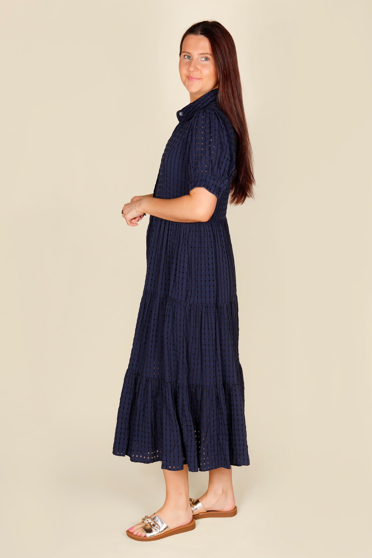 Nadia Navy Midi Dress - FINAL SALE