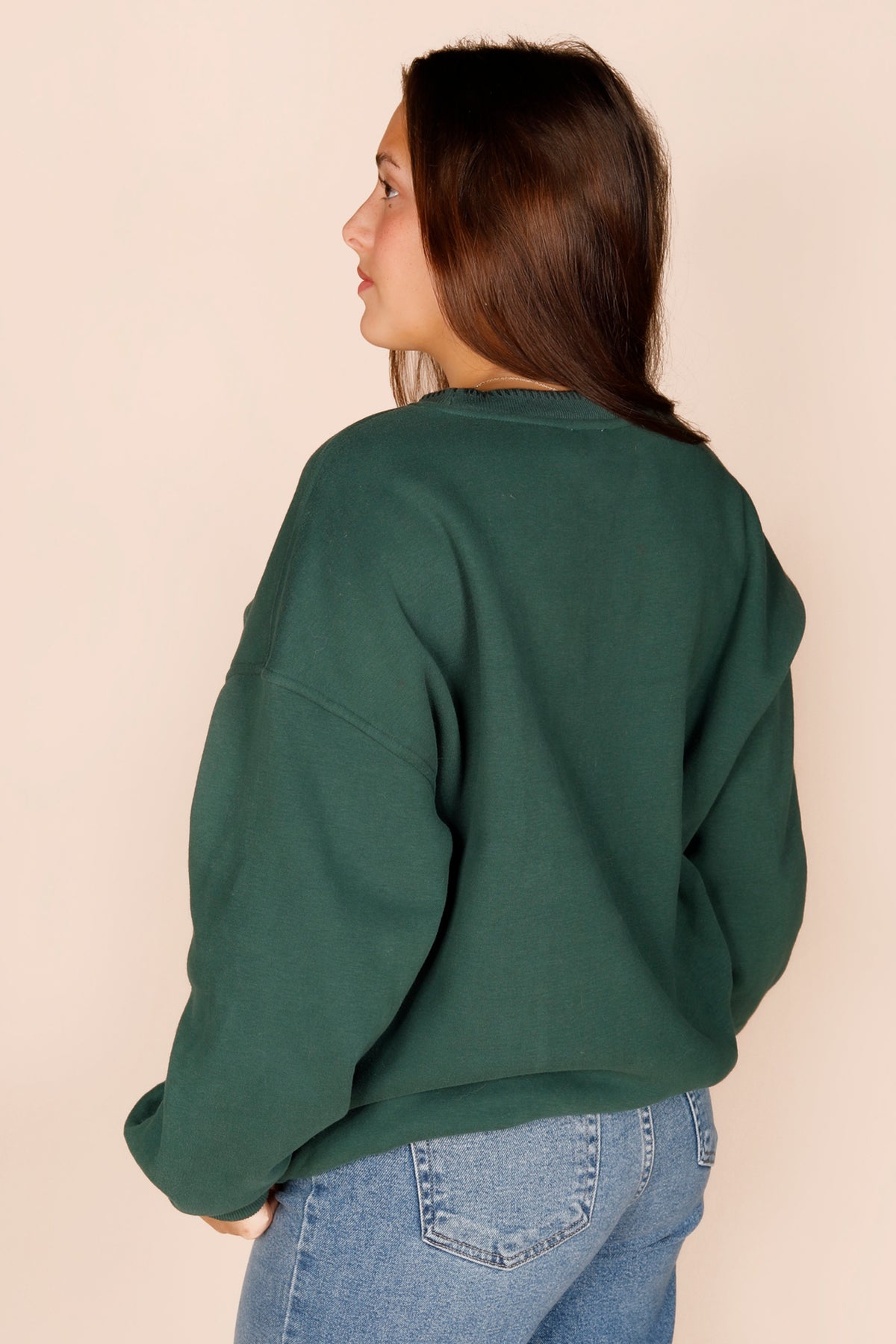 Green Holiday Embroidered Sweatshirt