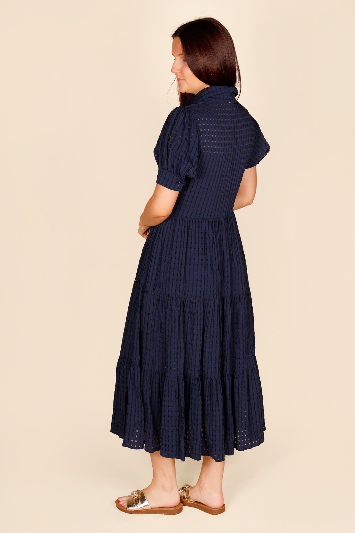 Nadia Navy Midi Dress - FINAL SALE