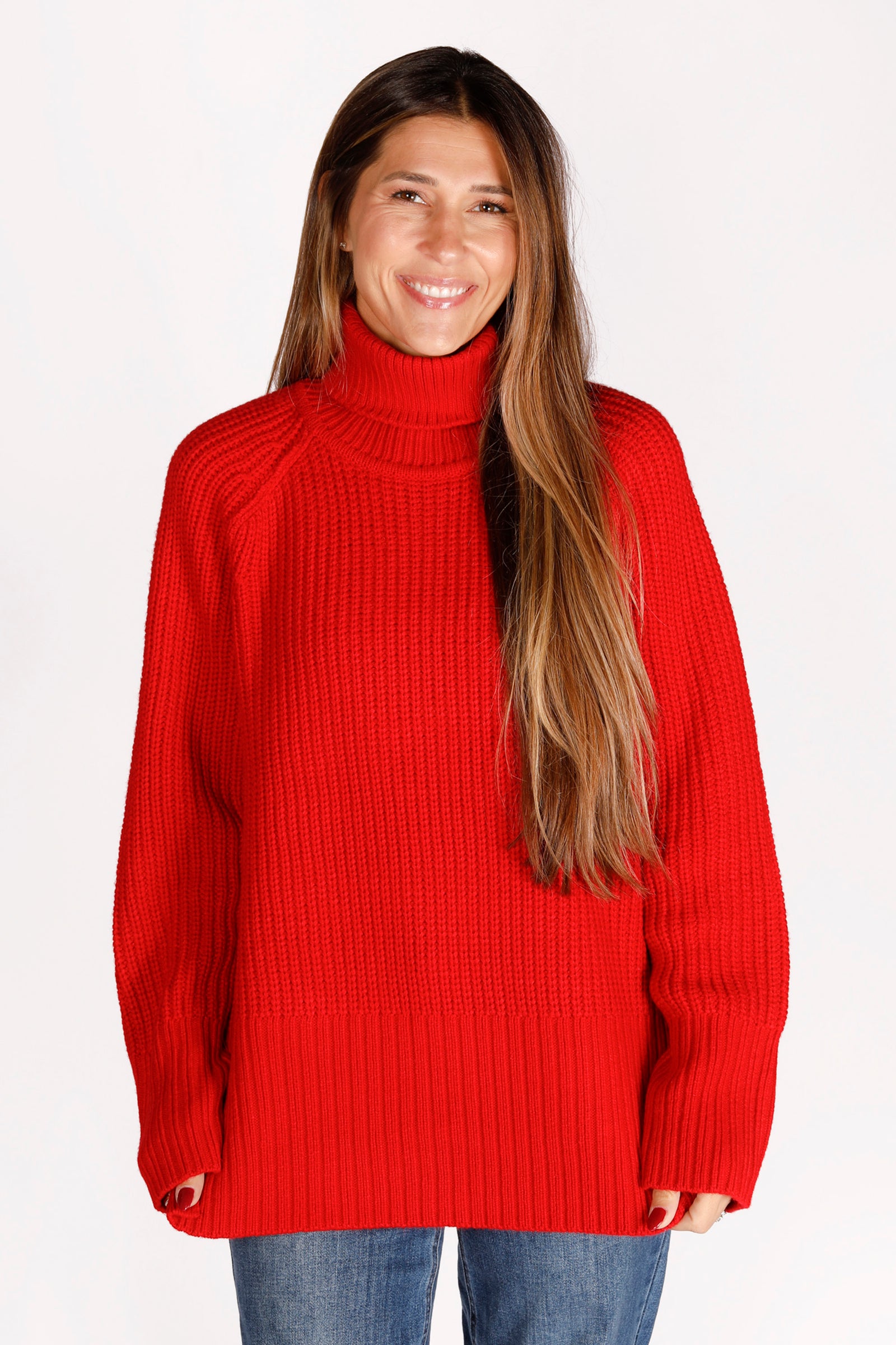 Lona Red Turtleneck Sweater - FINAL SALE