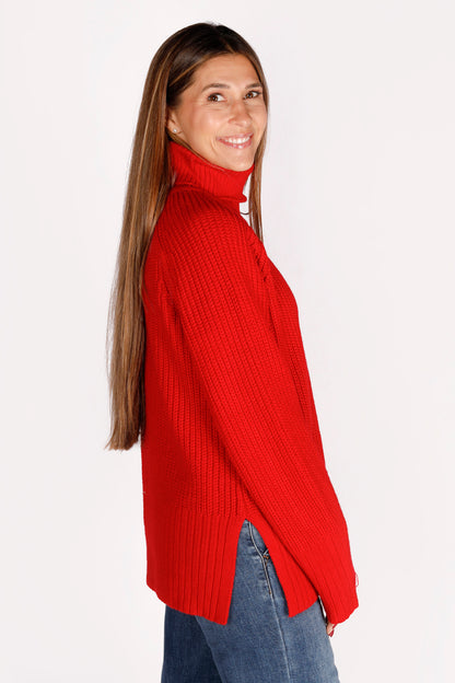 Lona Red Turtleneck Sweater - FINAL SALE