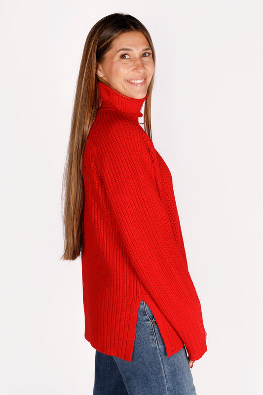 Lona Red Turtleneck Sweater - FINAL SALE