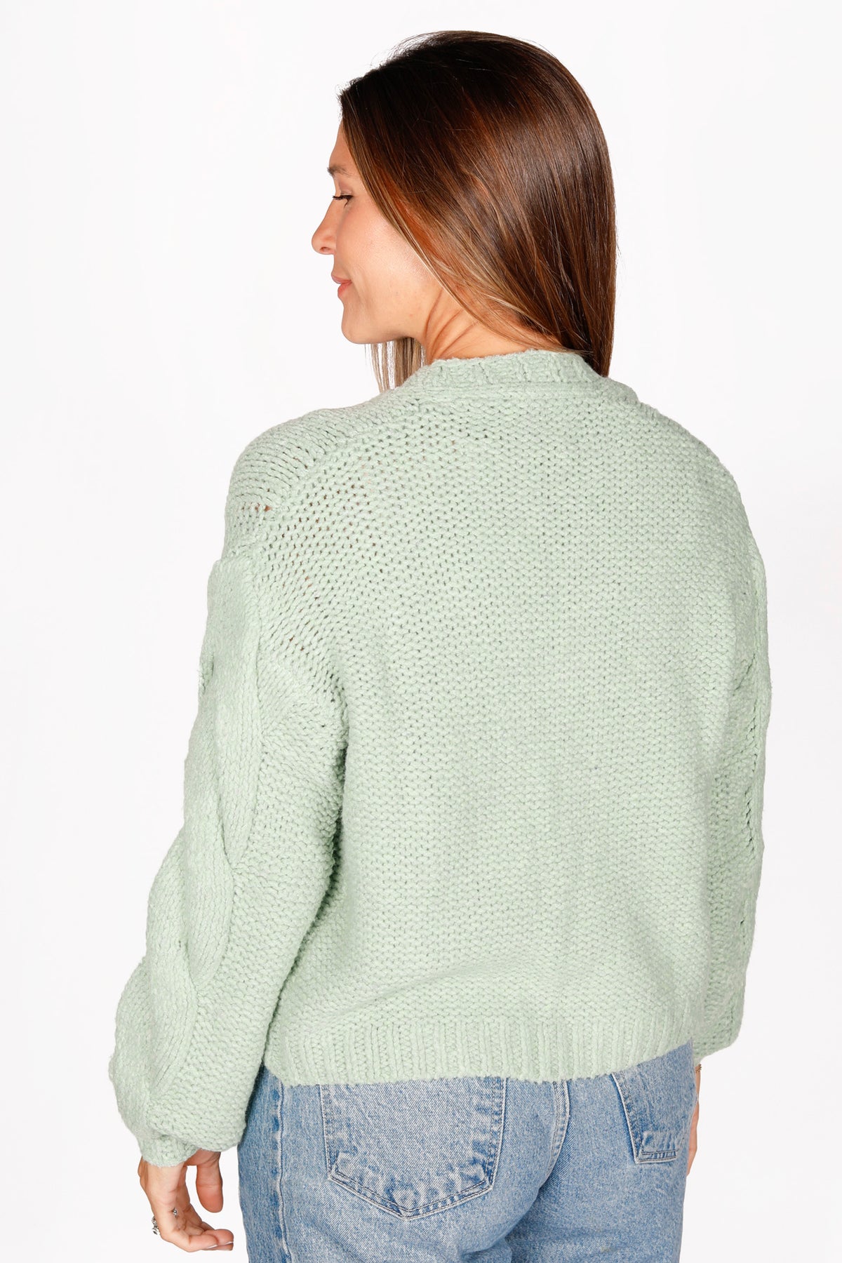 Alice Sage Chunky Knit Cardigan