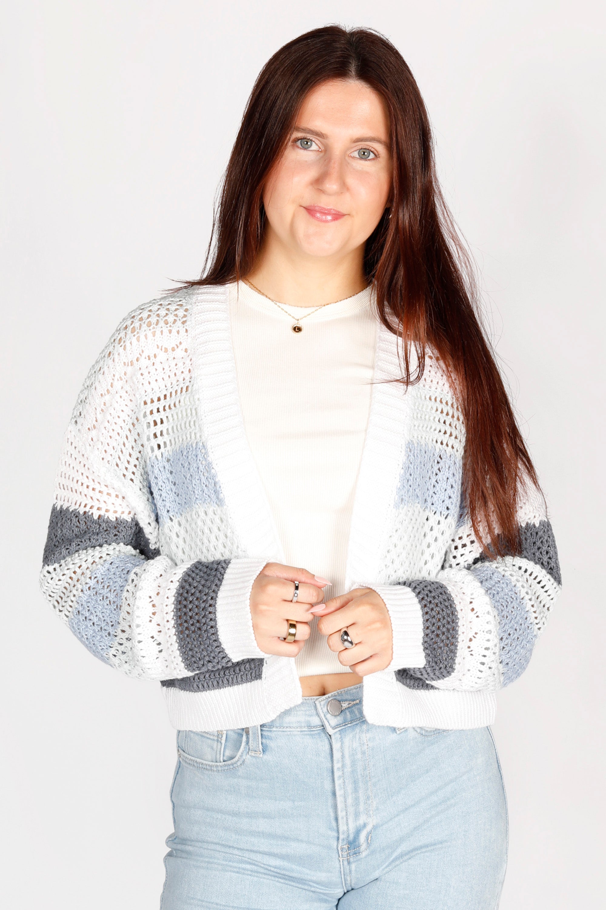 Mila Blue Striped Cardigan