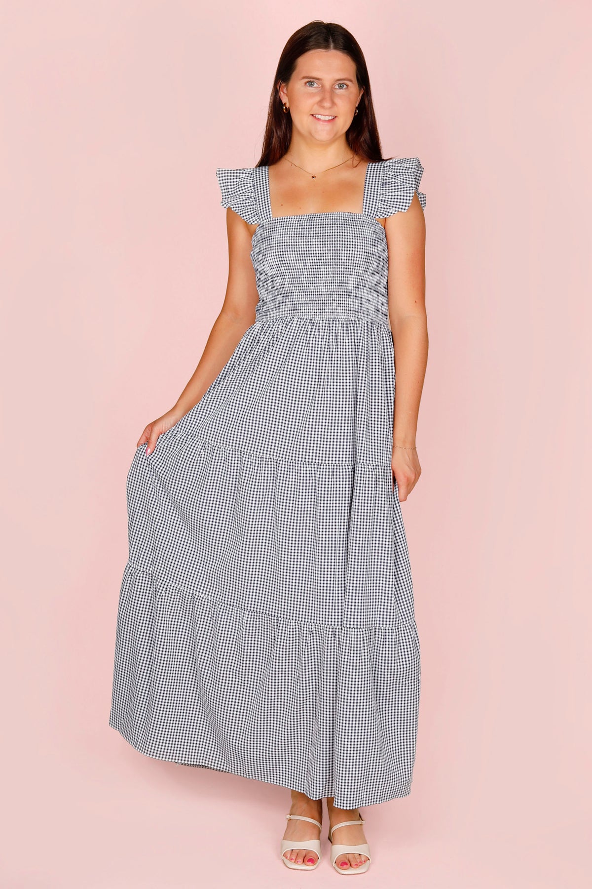 Alice Navy Gingham Dress