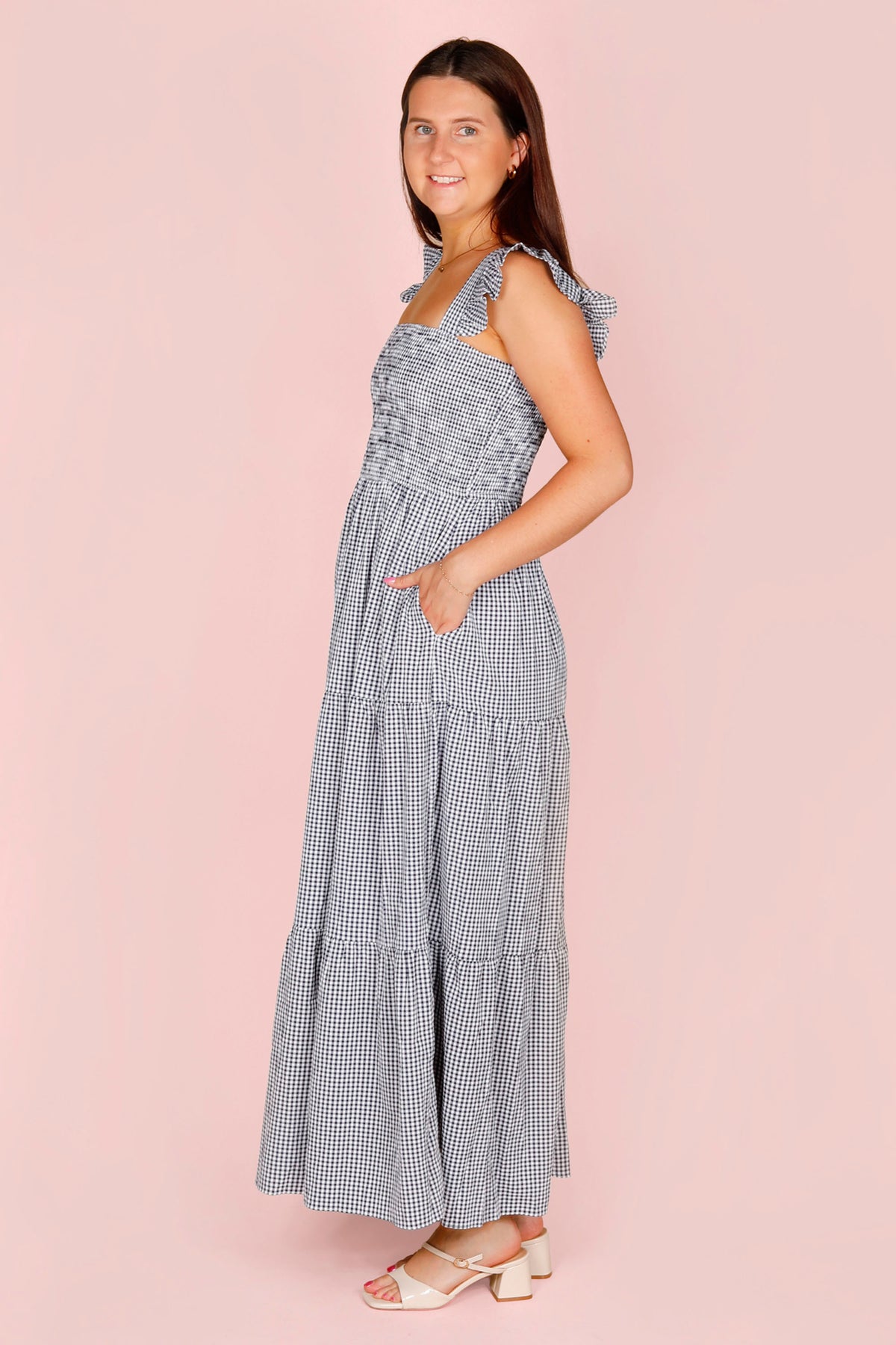 Alice Navy Gingham Dress