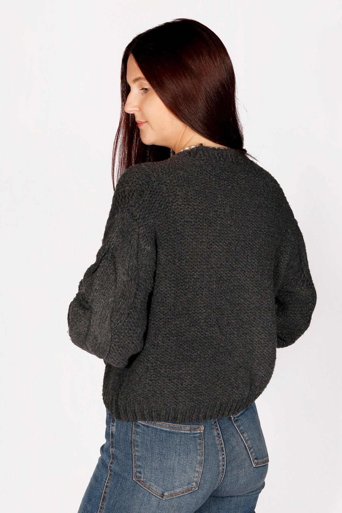 Alice Charcoal Knit Cardigan