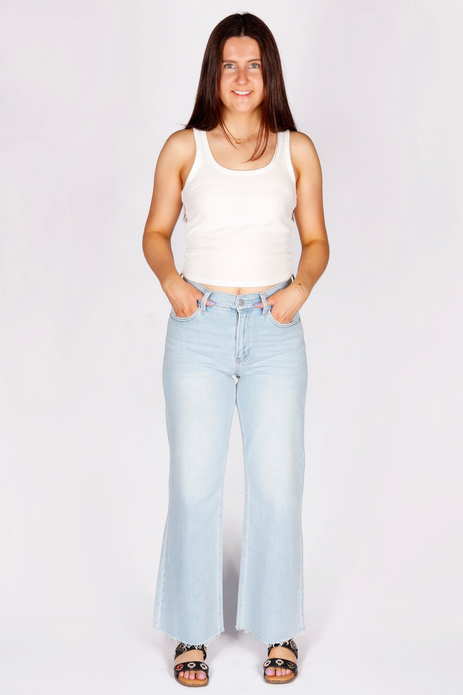 Bree Light Denim Wide Leg Denim