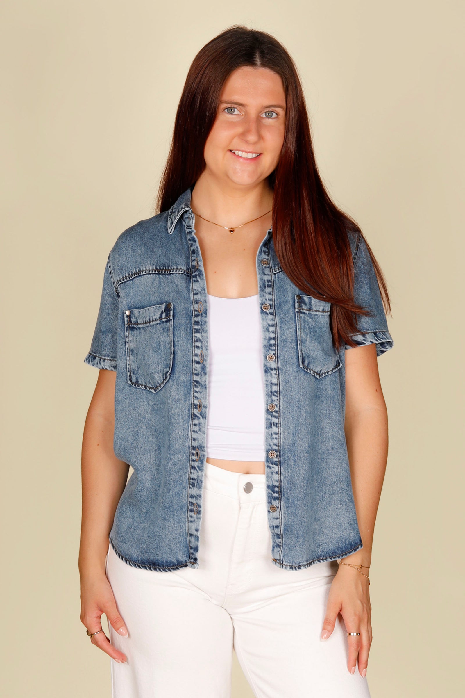 Charlotte Western Chambray Top