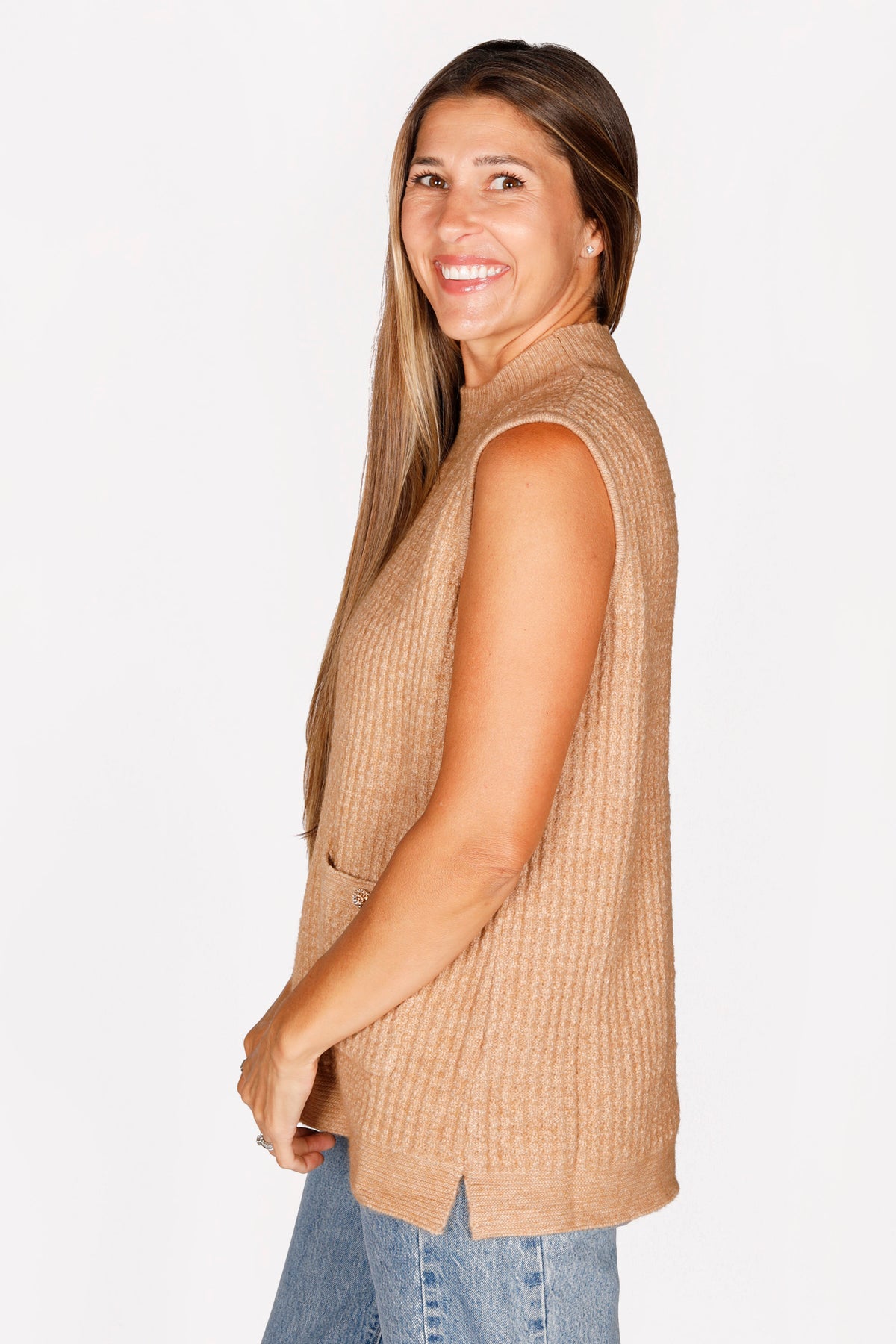 Eva Beige Knit Vest