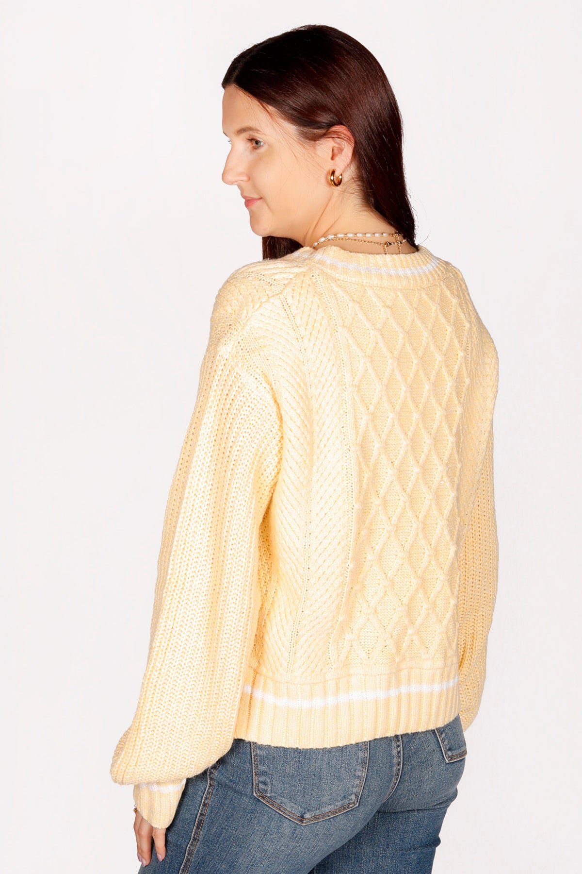 Addison Canary Cable Knit Sweater