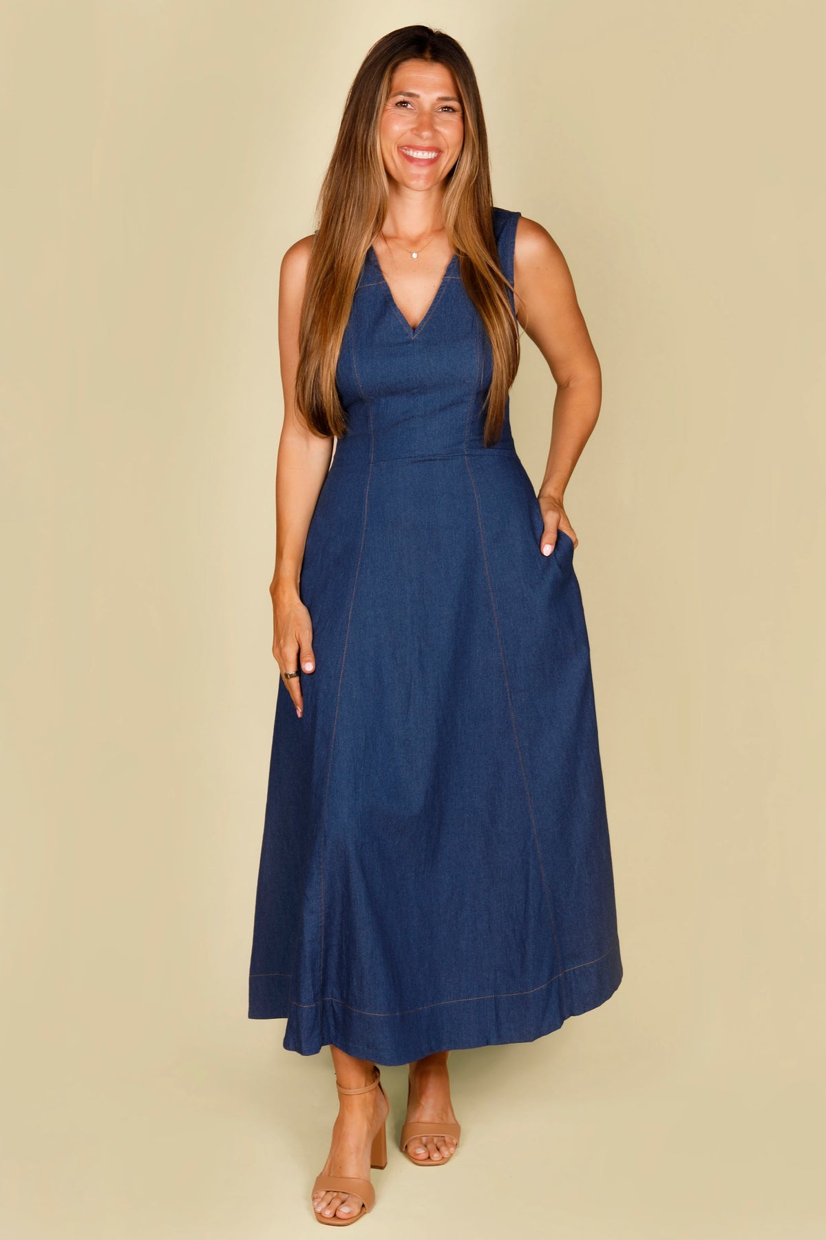 Darla Denim Maxi Dress - FINAL SALE