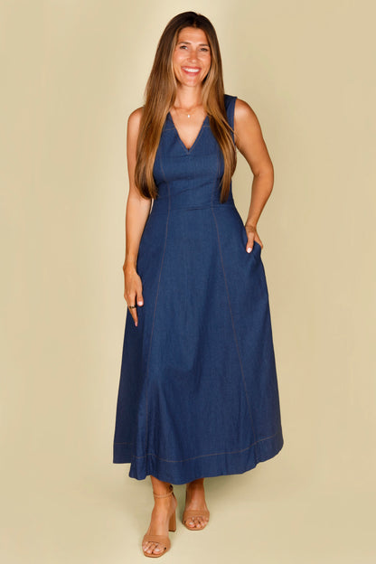 Darla Denim Maxi Dress - FINAL SALE