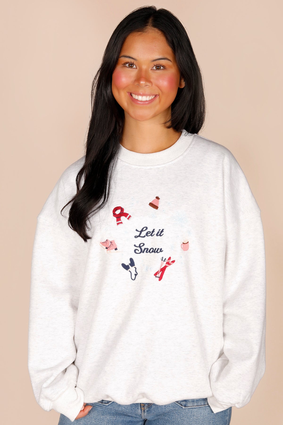 Let It Snow Embroidered Sweatshirt
