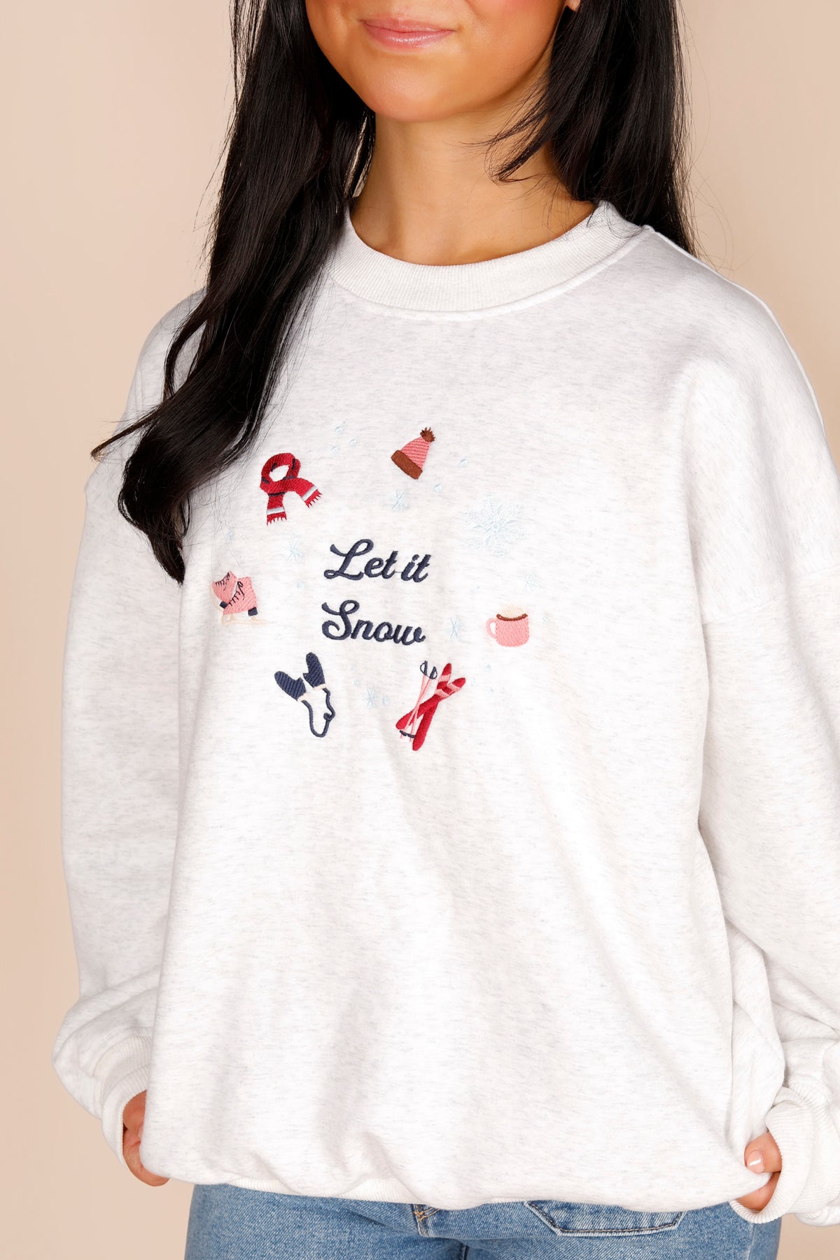 Let It Snow Embroidered Sweatshirt