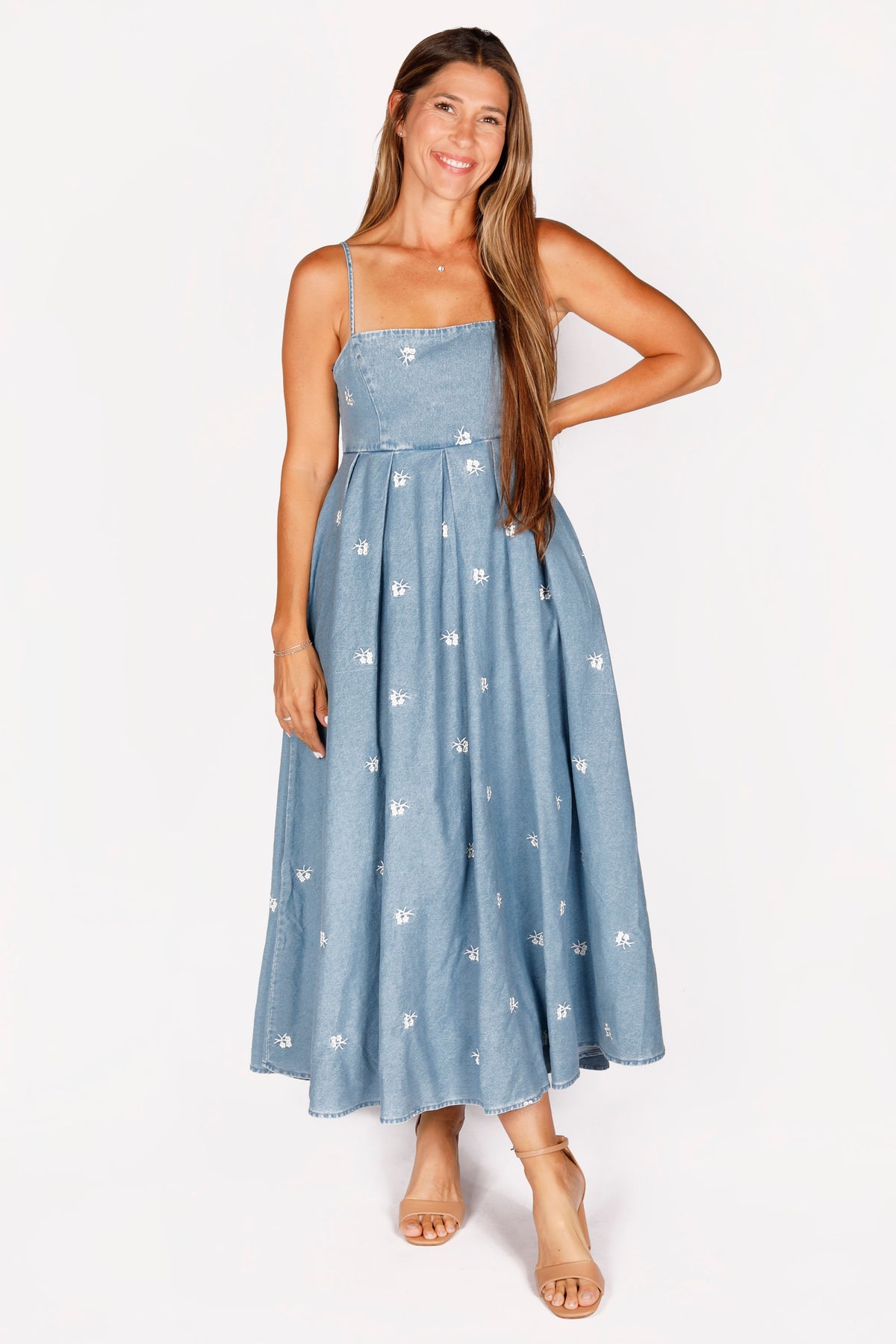 Elisa Denim Midi Dress