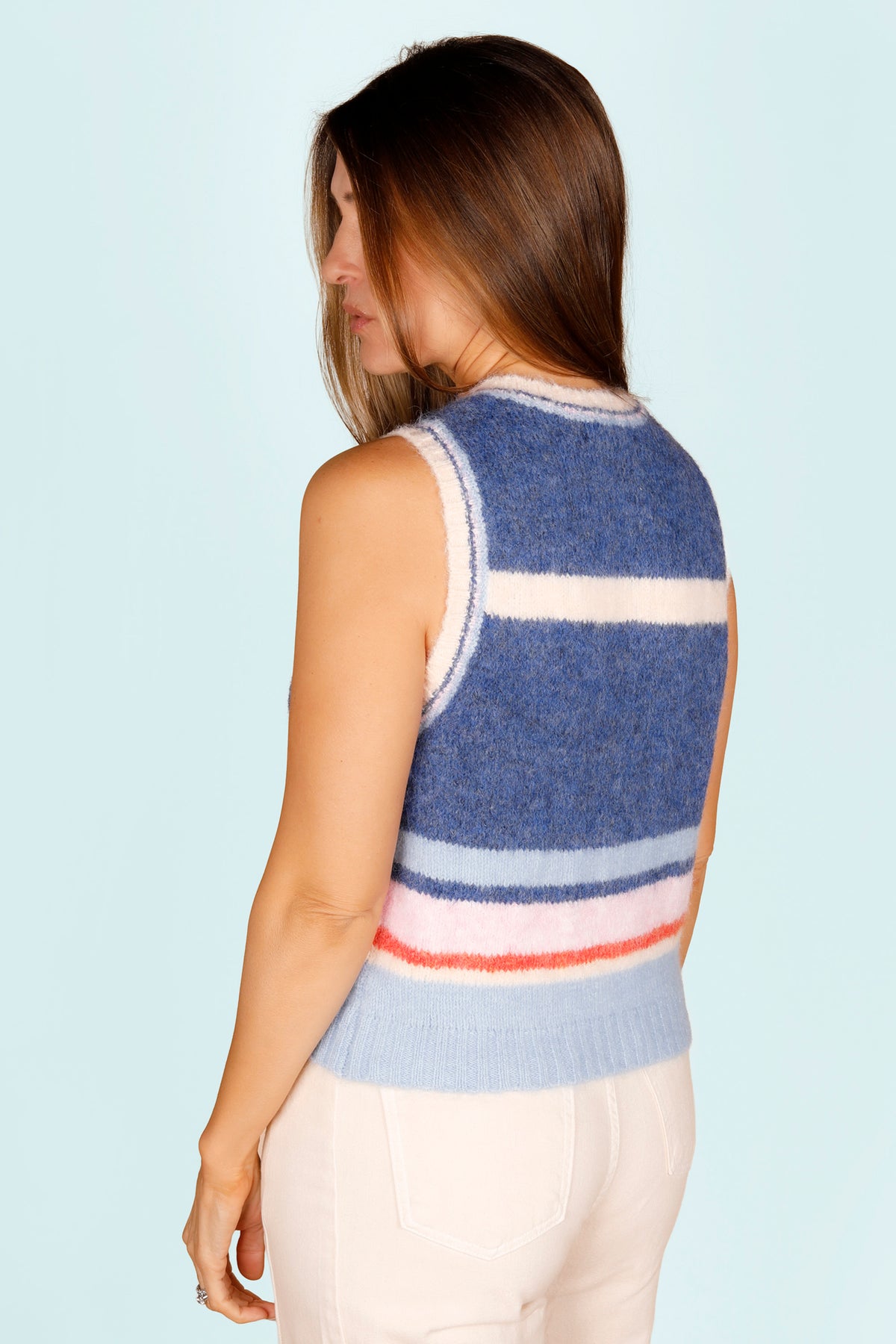 Blue Striped Sweater Vest