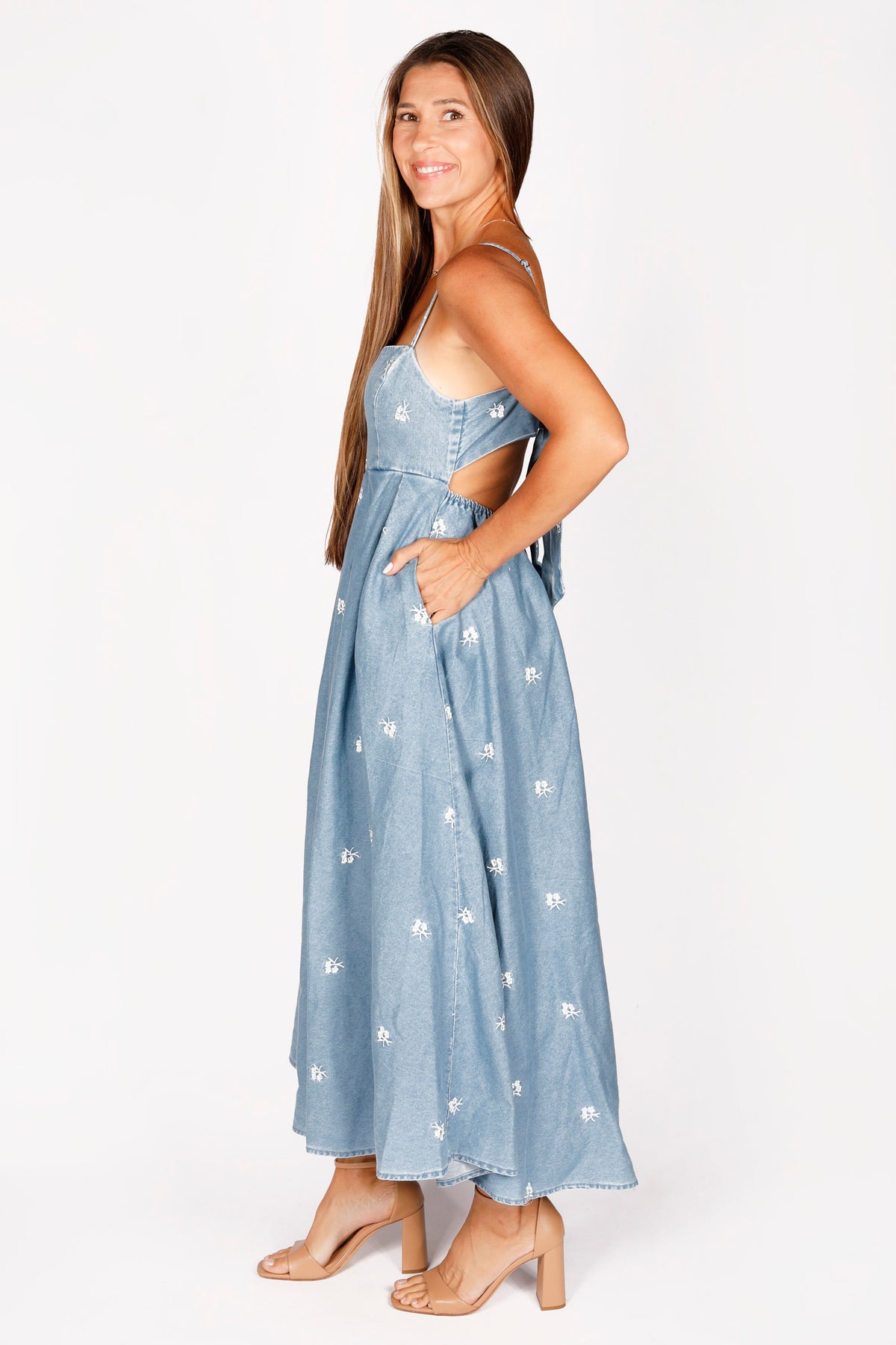 Elisa Denim Midi Dress