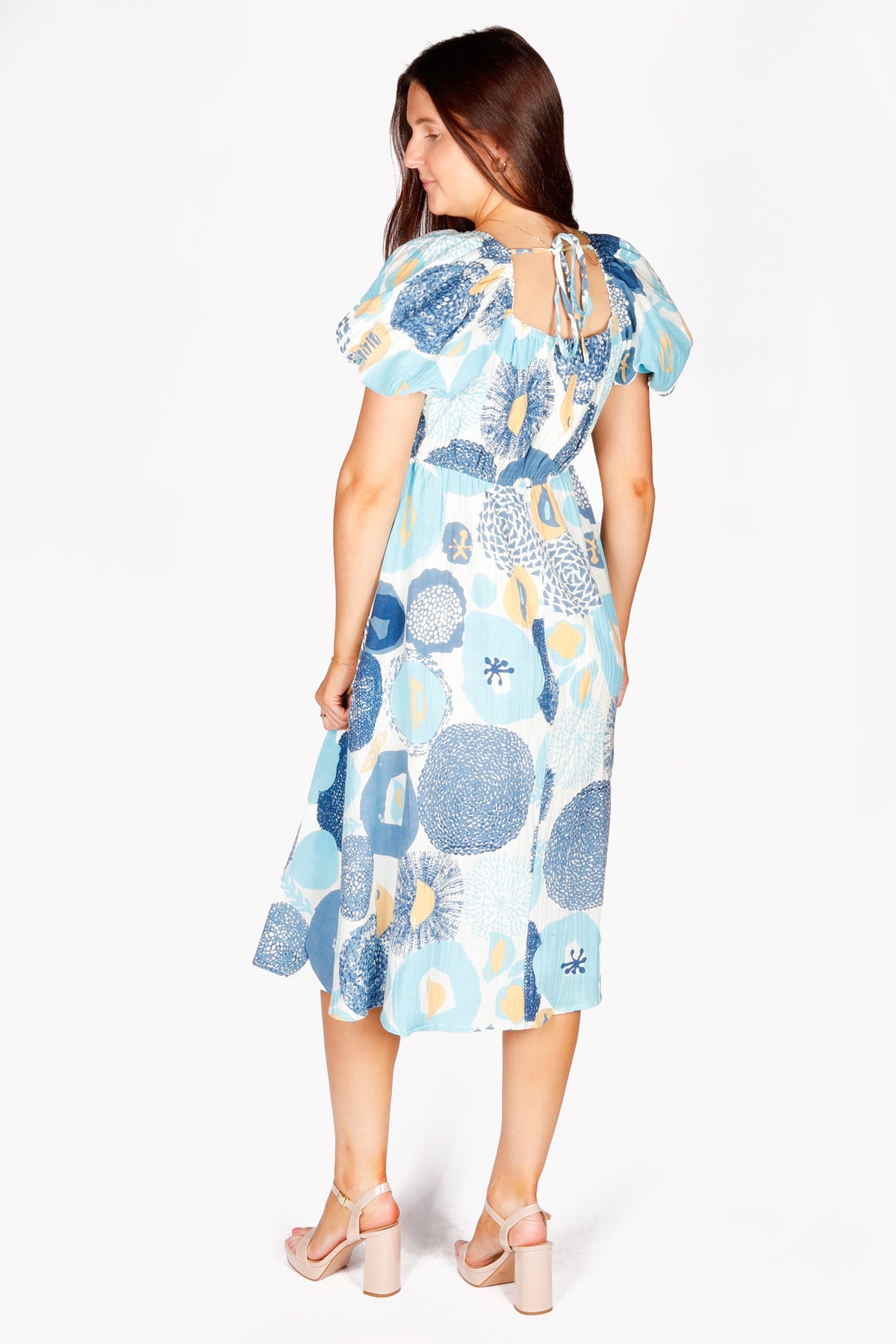 Ellie Blue Floral Midi Dress - FINAL SALE