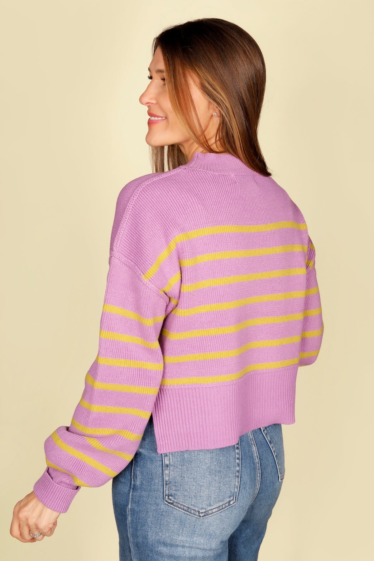 Lavender &amp; Lime Striped Sweater
