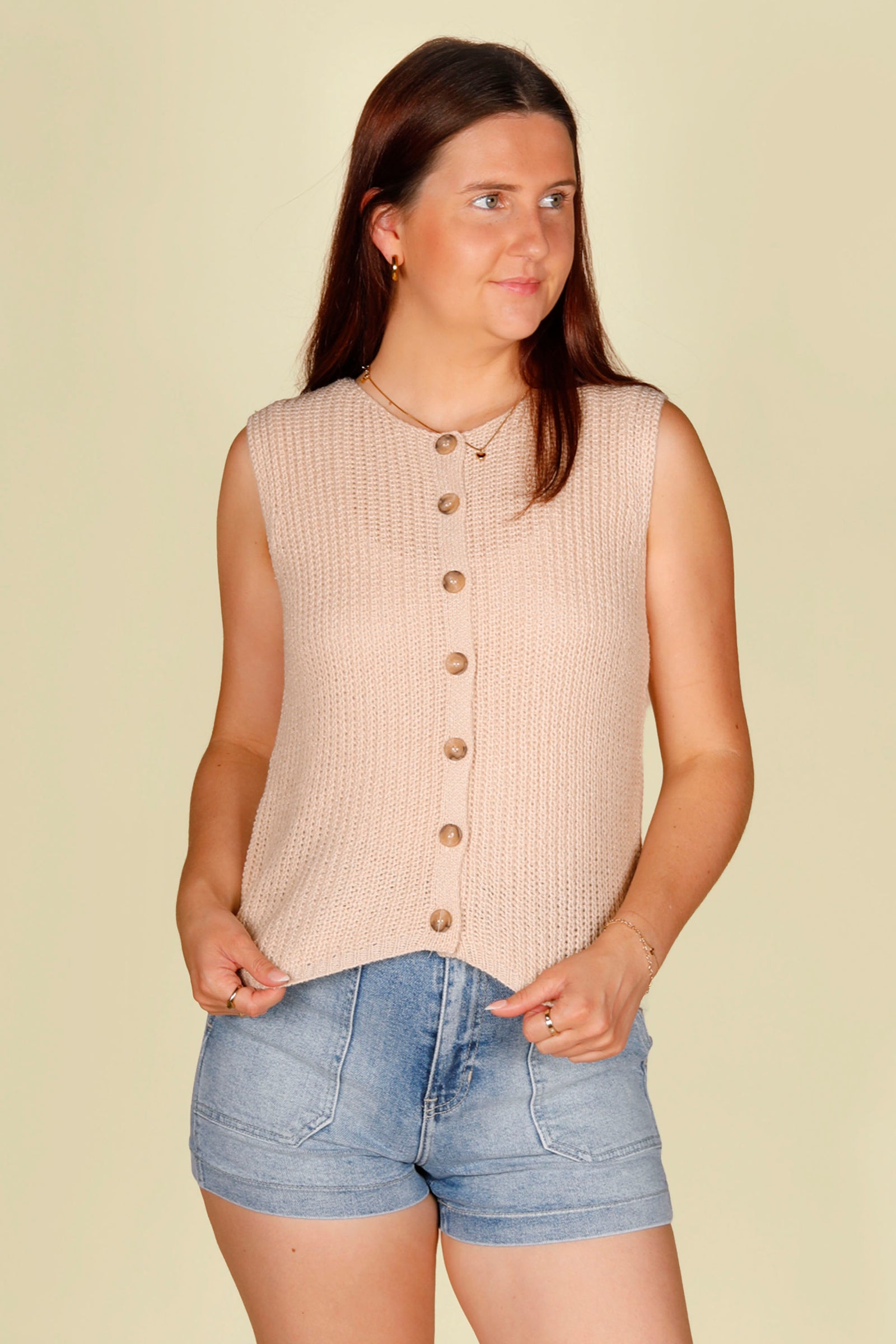 Estella Khaki Knit Tank