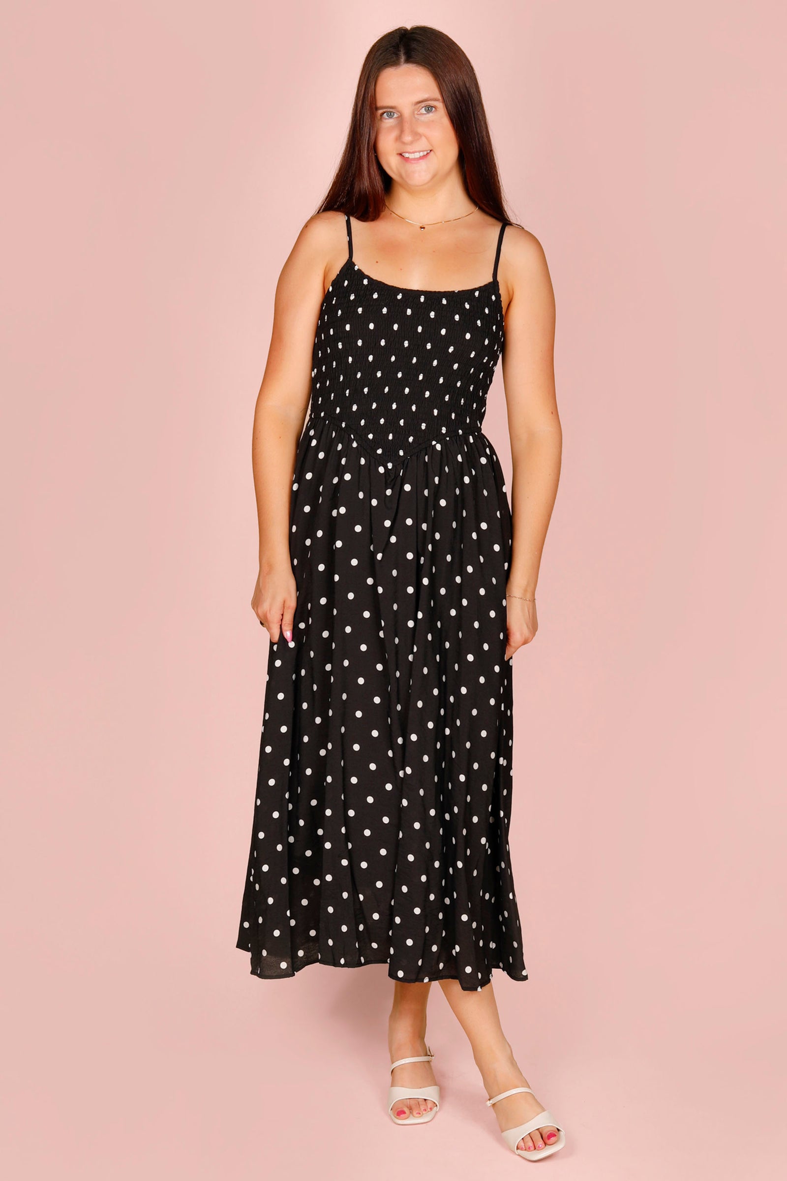 plus size black and white polka dot dress Print Rayon Midi and made for every body Plus Size Wednesday Addams Polka