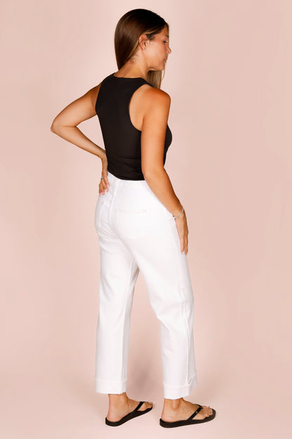 Optic White Straight Denim - FINAL SALE