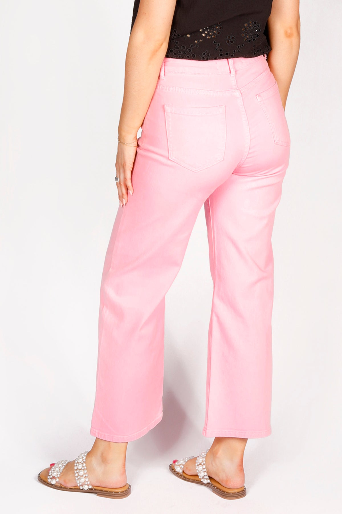 Callie Pink Cropped Denim