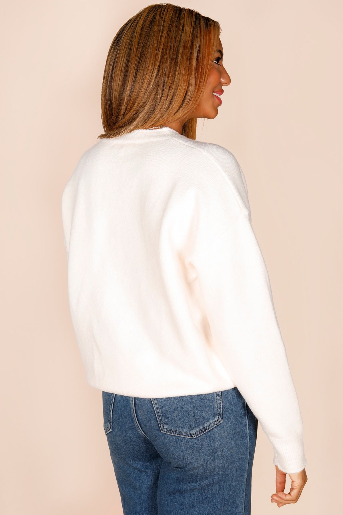 Champagne Cheers Cream Sweater