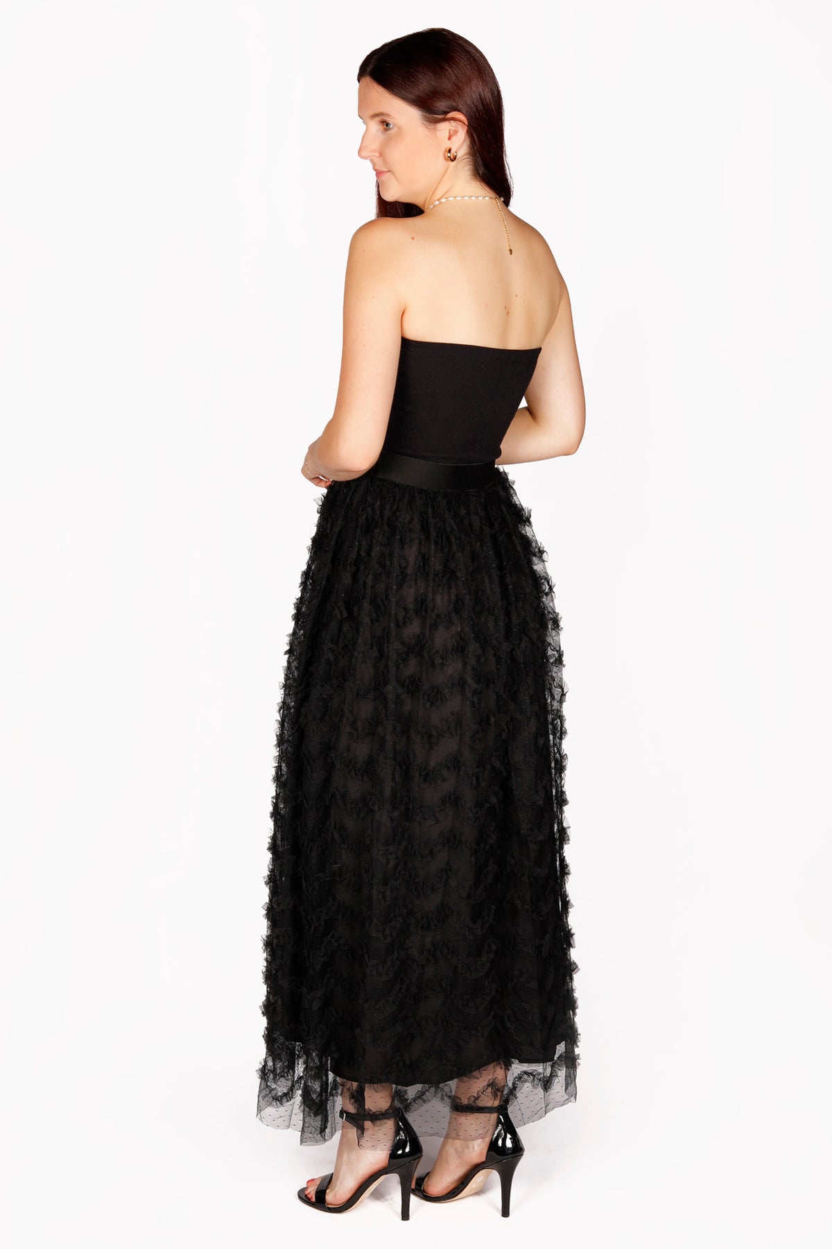 Valerie Tulle Ruffle Maxi Skirt