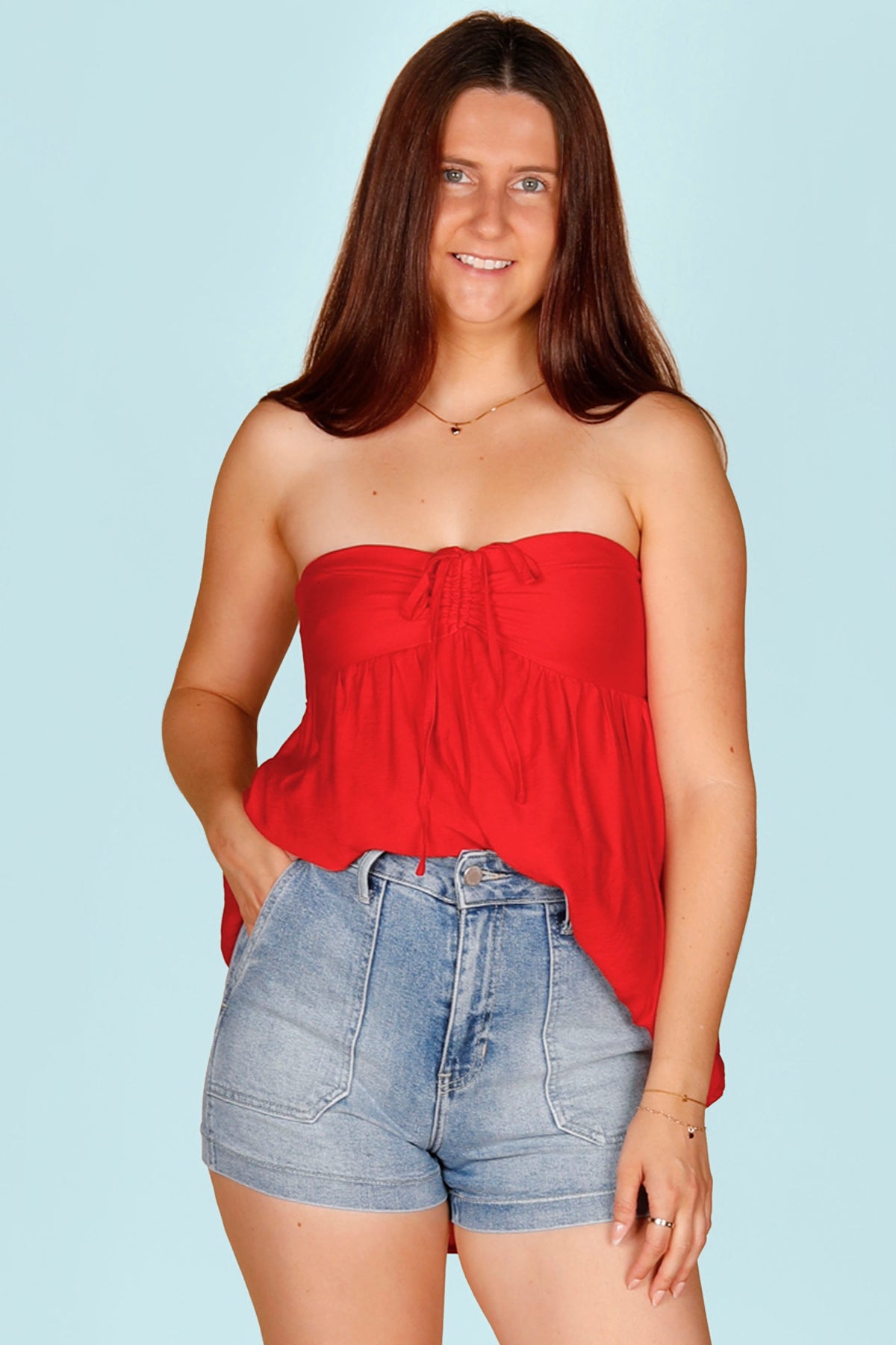 Justine Red Tunic - FINAL SALE