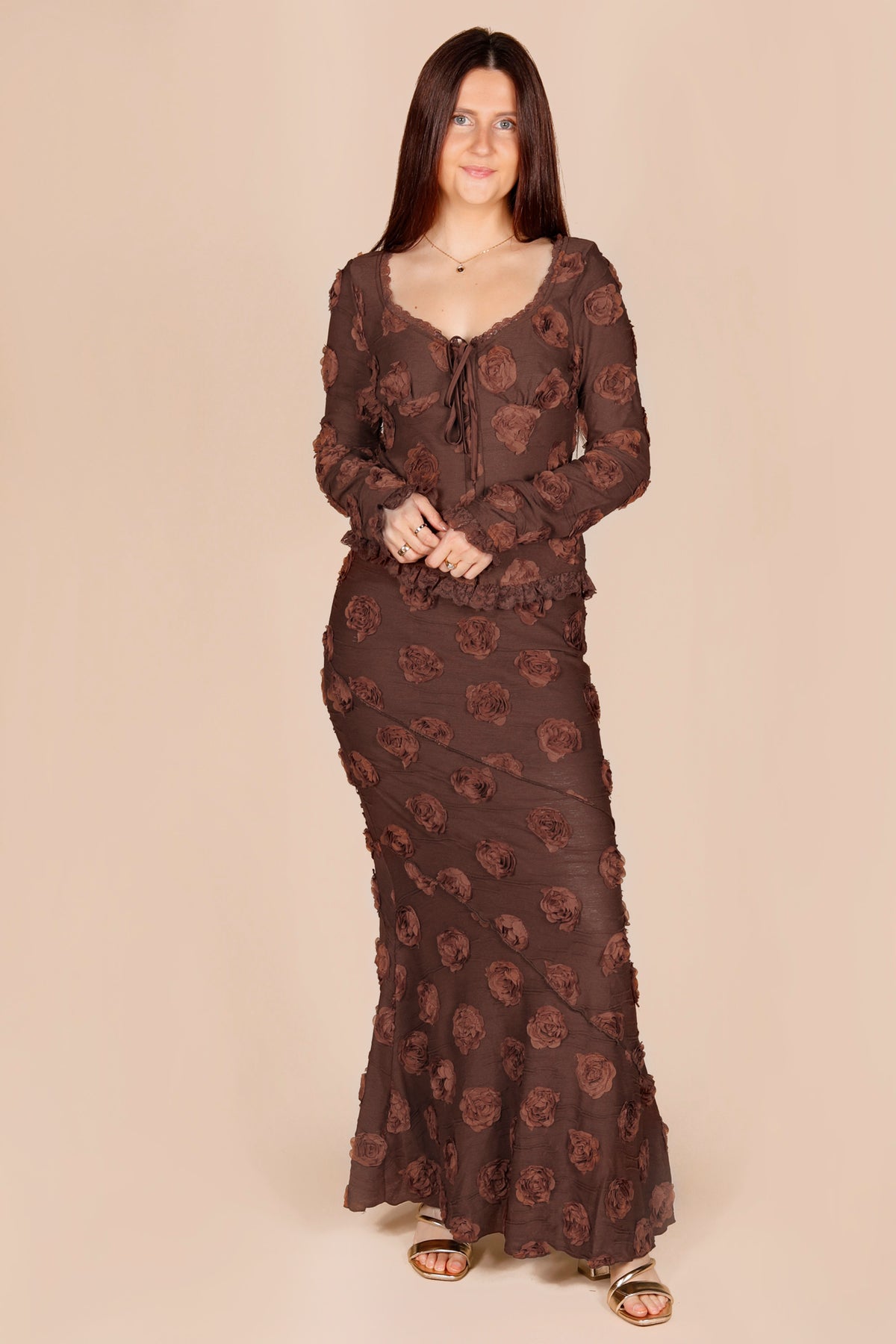 Caroline Coco Floral Embossed Skirt