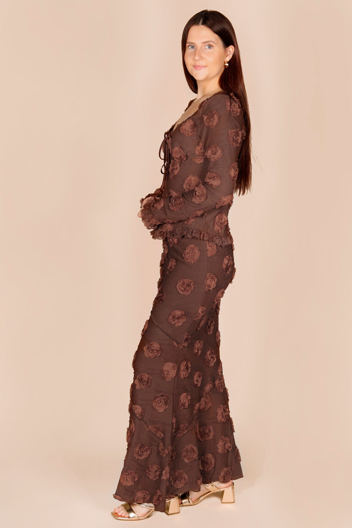 Caroline Coco Floral Embossed Skirt