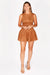 Mira Camel Suede Romper