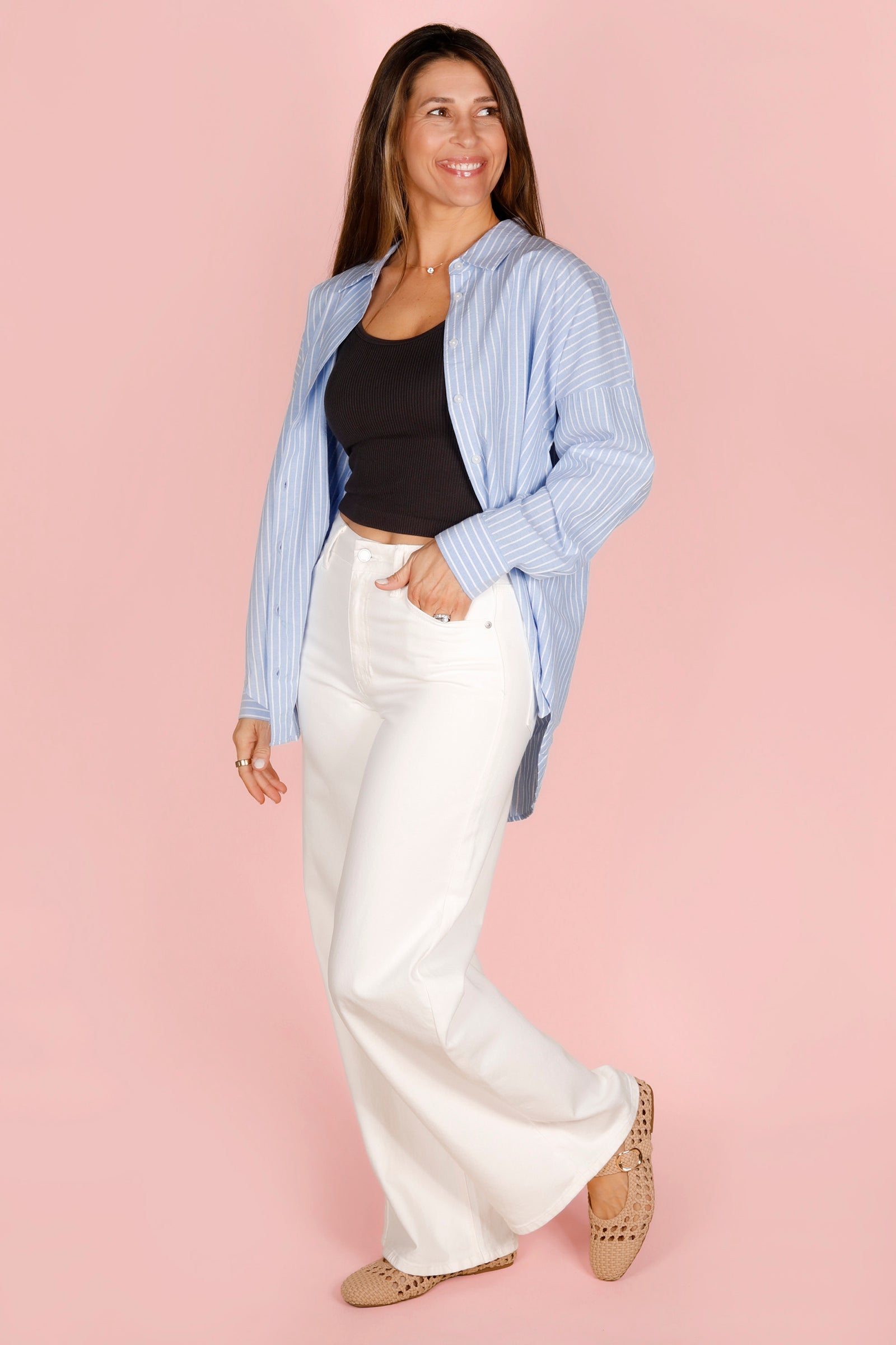 Bellaire Blue Striped Top